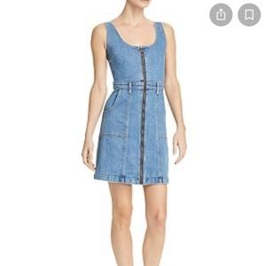 7FAM Denim Zipper-Front A-Line Dress, NWT, Small